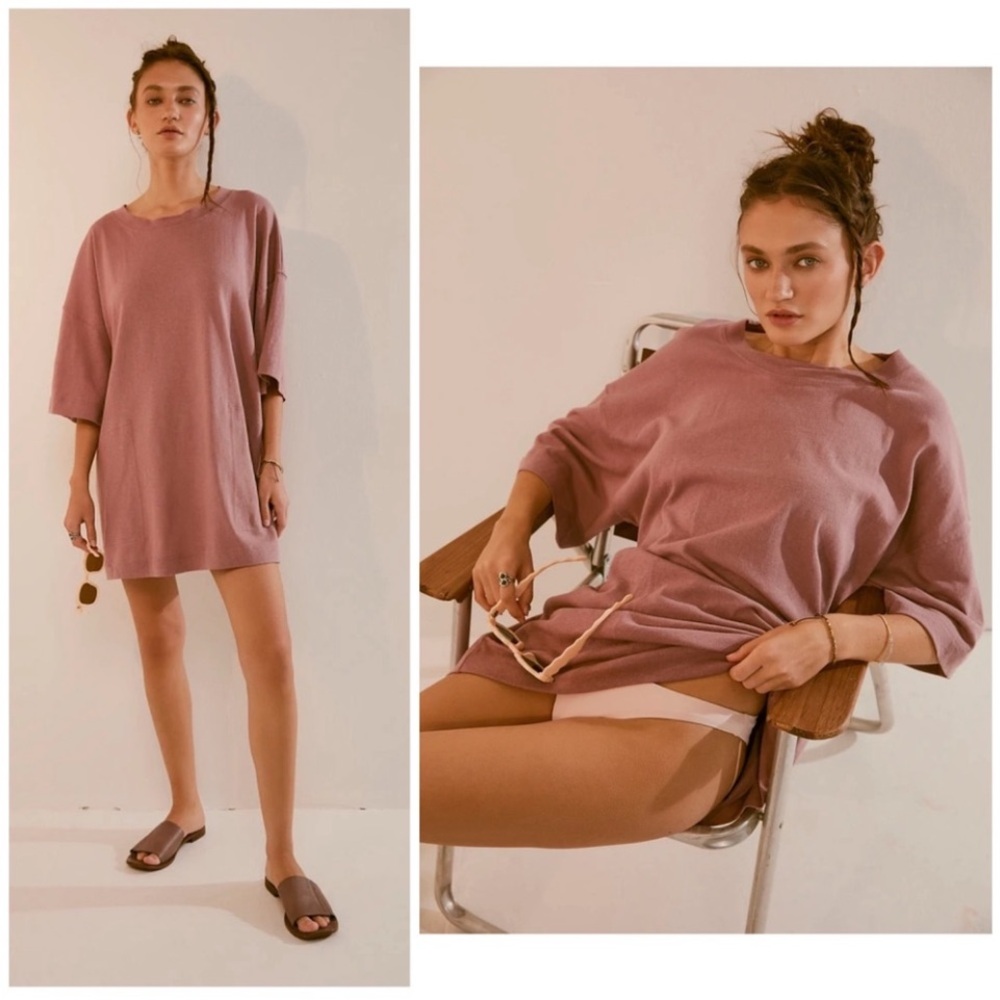 FREE PEOPLE BEACH ESSENTIAL EXTREME TEE MINI DRESS